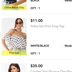 Polka Dot Print Crop Top